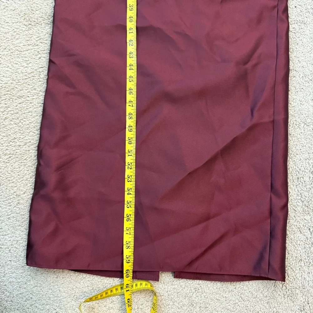 ALFRED SUNG One-Shoulder Bow-Accent Maxi Dress in Burgundy - Picture 8 of 8